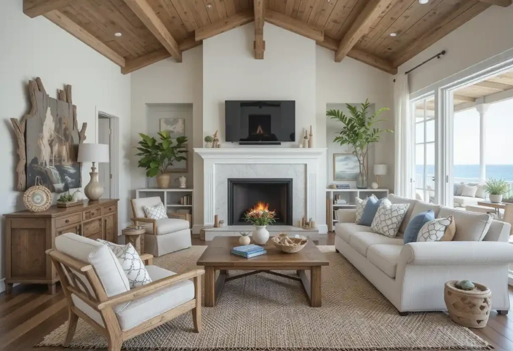 Driftwood and Natural Decor for a Beachy Touch costal living room ideas