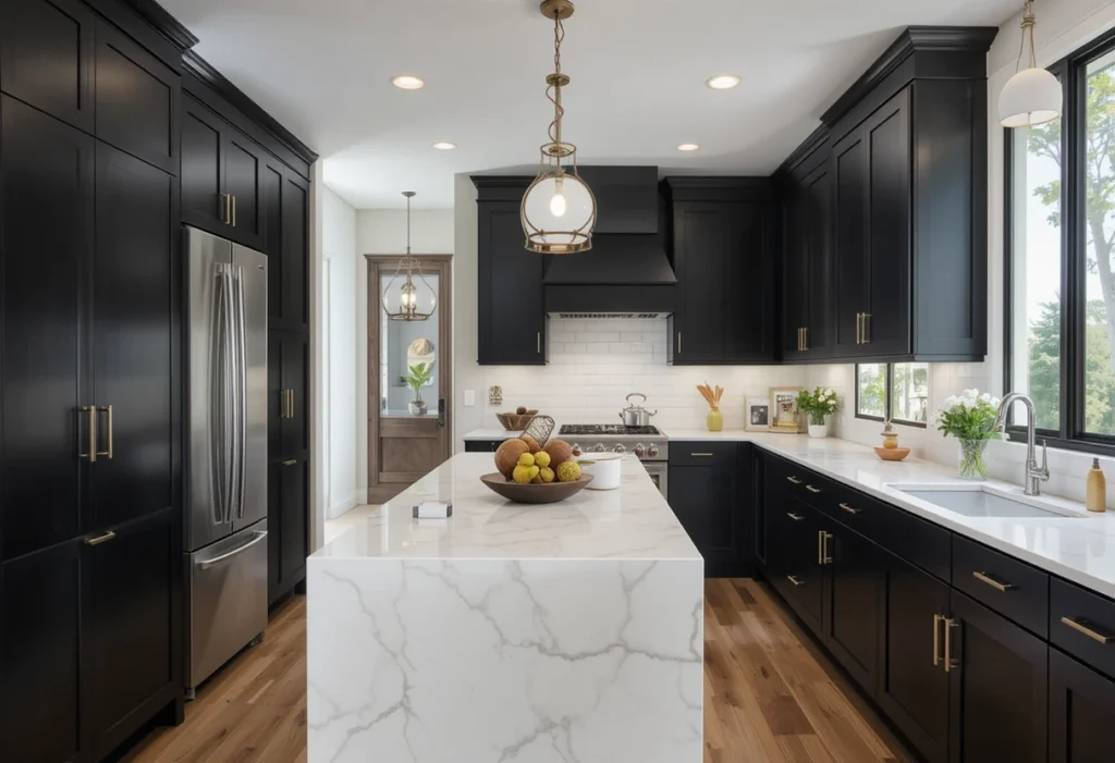 Matte black kitchen cabinet ideas