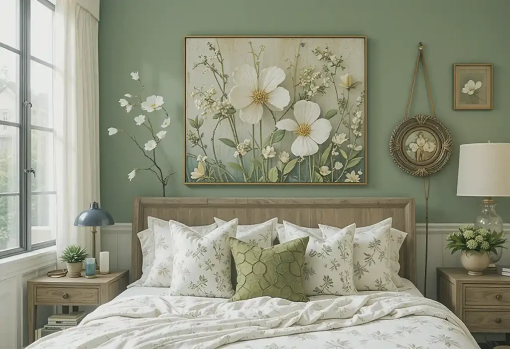 Spring-Inspired Wall Art with Green Accents look