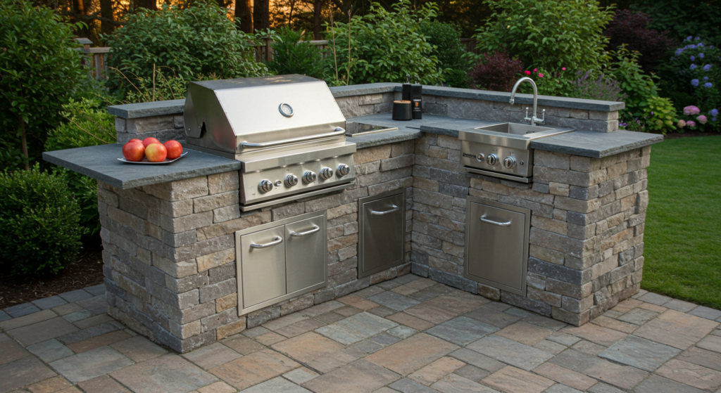 Build a Stone Grill Island for a Professional Look, DIY Small Outdoor Kitchen Ideas