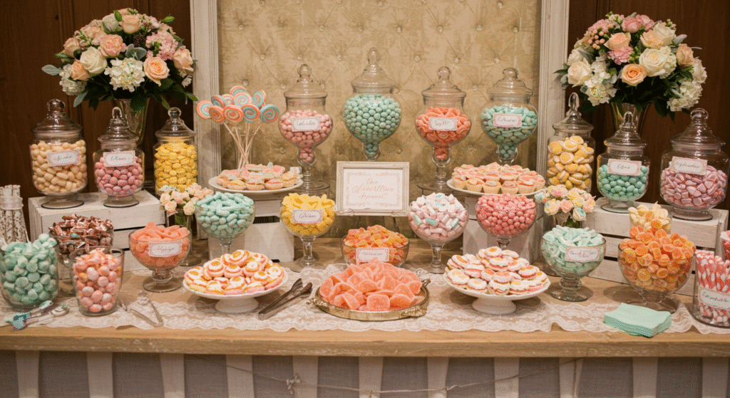 Color-Coordinated Candy Table Ideas for Weddings, Irresistible Candy Table Ideas for Weddings That Wow Guests