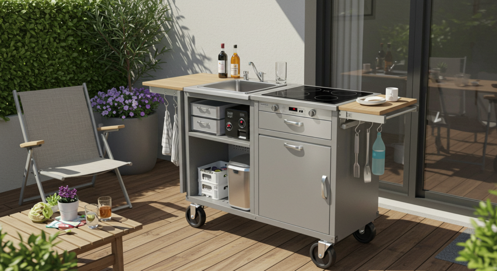 Design a Portable Kitchen Cart for Maximum Flexibility, DIY Small Outdoor Kitchen Ideas
