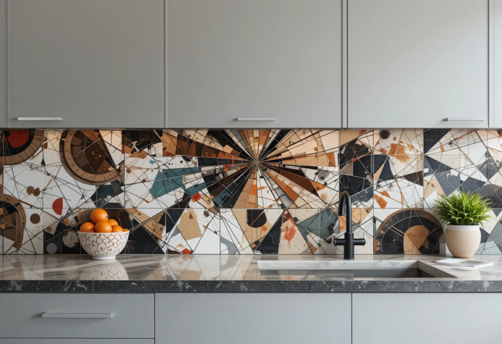 Explosive Geometric Tiles That Unleash Chaos, Kitchen Backsplash Ideas.