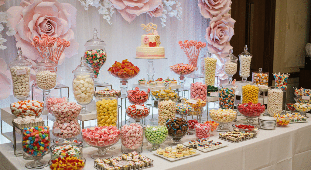 Eye-Catching Candy Table Designs for Weddings, Irresistible Candy Table Ideas for Weddings That Wow Guests
