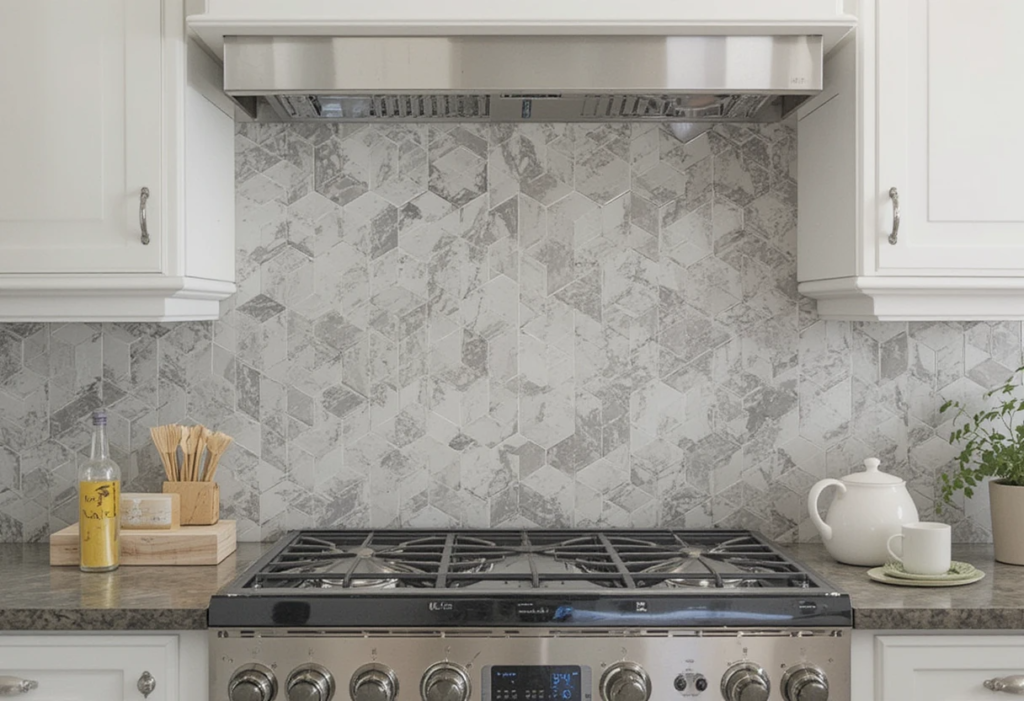 Gray Kitchen Backsplash Ideas with Easy Peel-and-Stick