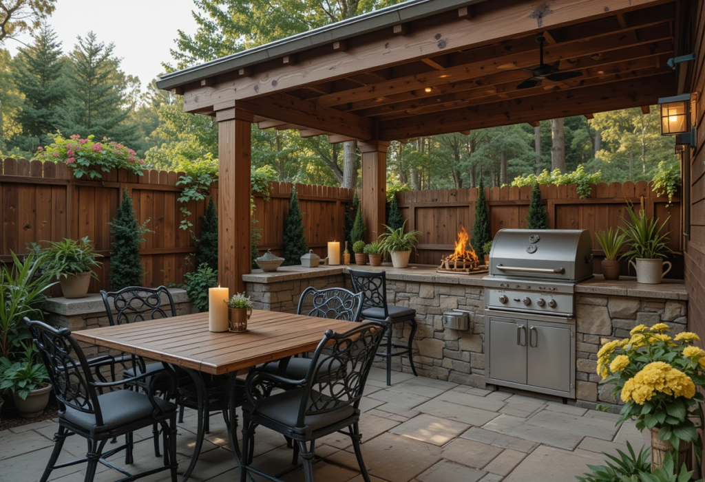 Green Egg Outdoor Kitchen Ideas in Cozy Nooks.