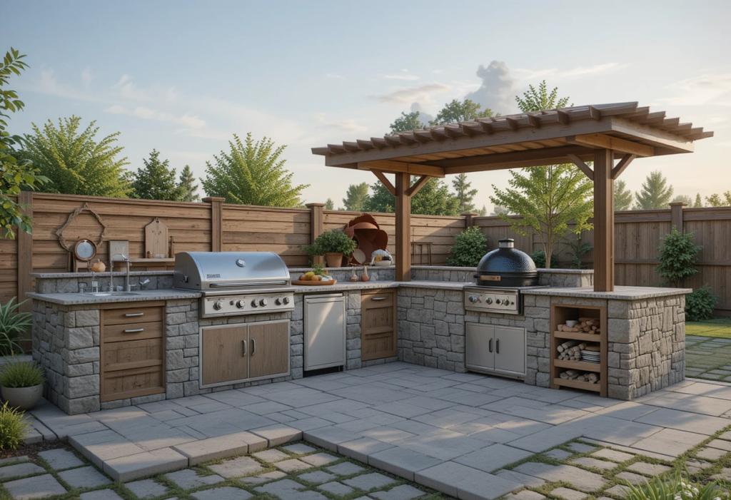 Modular Kits for Easy Setup, Green Egg Outdoor Kitchen Ideas
