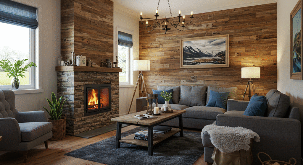 Small Farmhouse Living Room Ideas with Reclaimed Wood