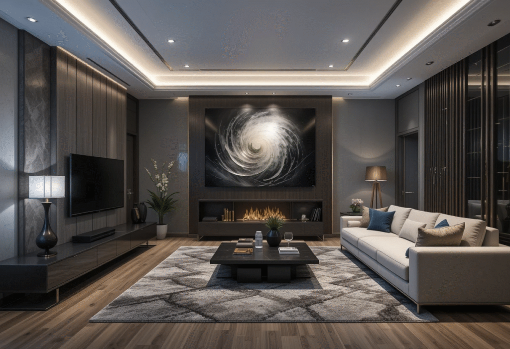 Small Modern Luxury Living Room Ideas with Wall Art