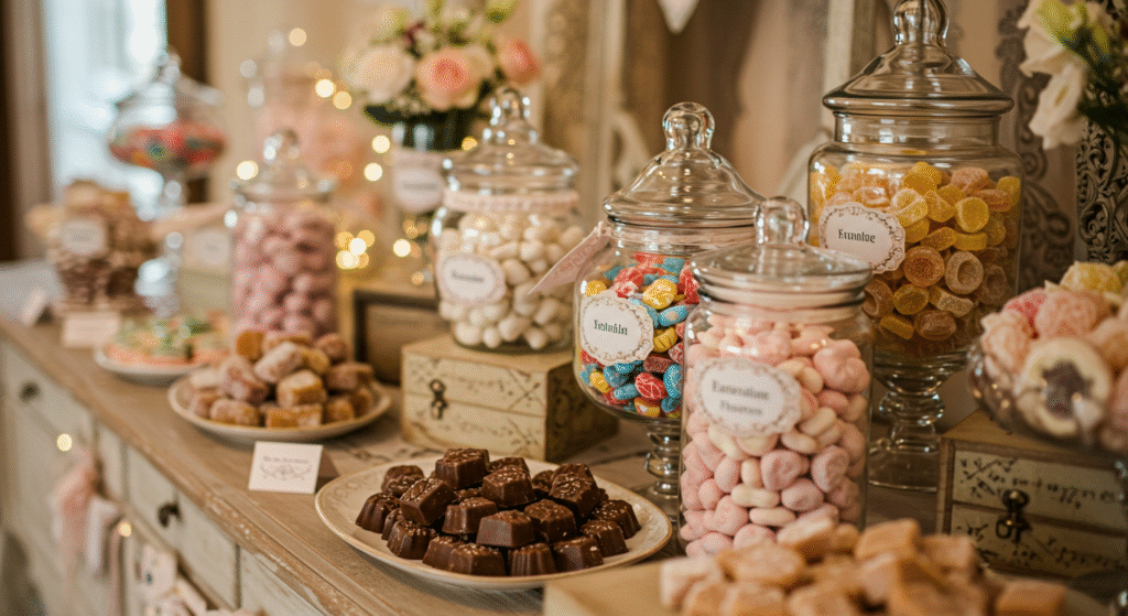 Thematic Candy Table Inspirations for Weddings, Irresistible Candy Table Ideas for Weddings That Wow Guests