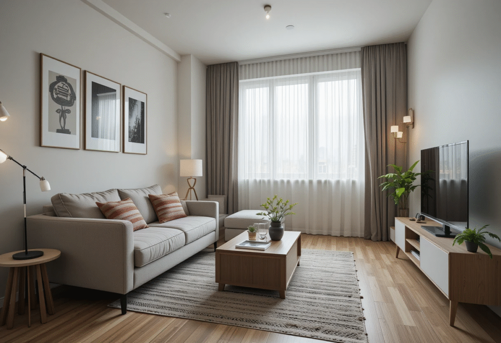 Very Small Apartment Living Room Ideas with Foldable Furniture