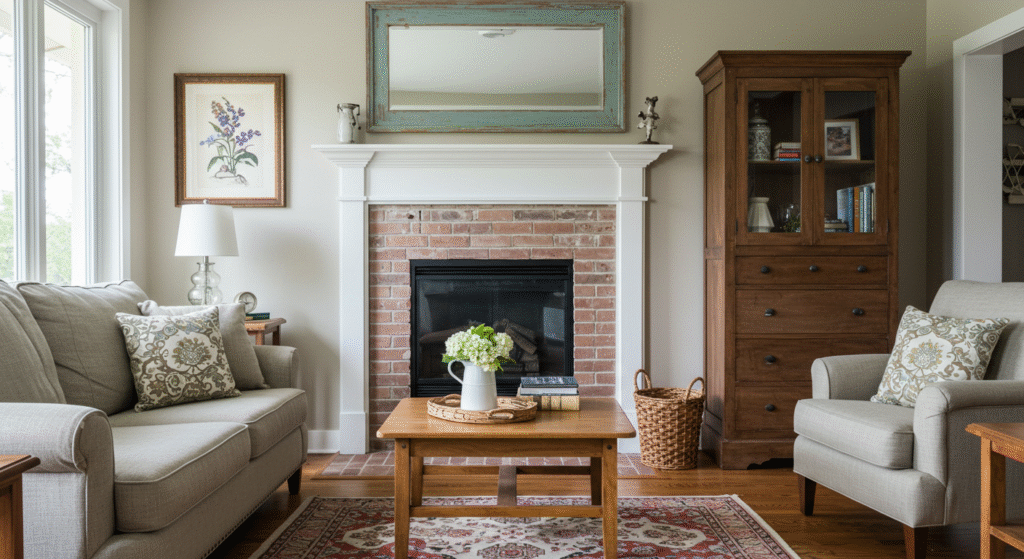 Vintage Furniture for Unique Character, small Farmhouse Living Room Ideas