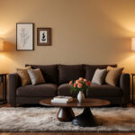 Dark brown couch living room ideas